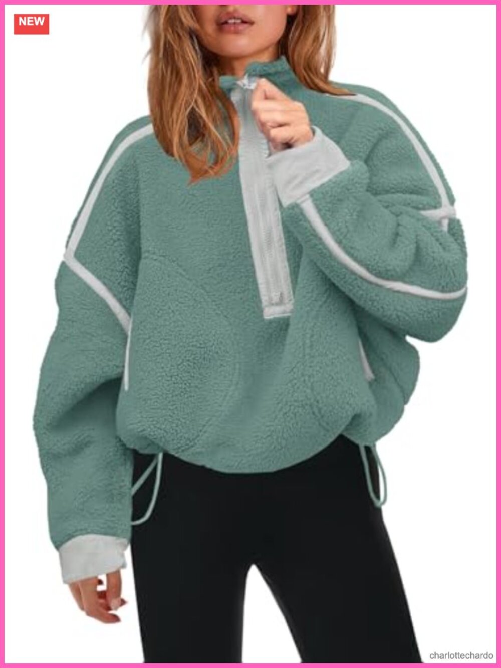 Women's Half Zip Fleece Pullover Sherpa Sweatshirt Long Sleeve Zip Up